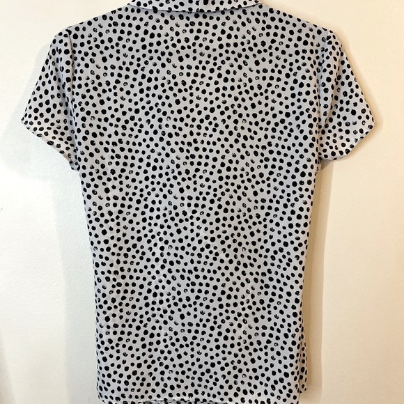 Adrianna Papell Polka Dot Wrap Top size medium - Picture 8 of 8